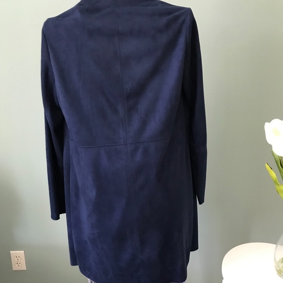NWT Gorgeous Chicos Navy Faux Suede Topper Sz S - Picture 4 of 7